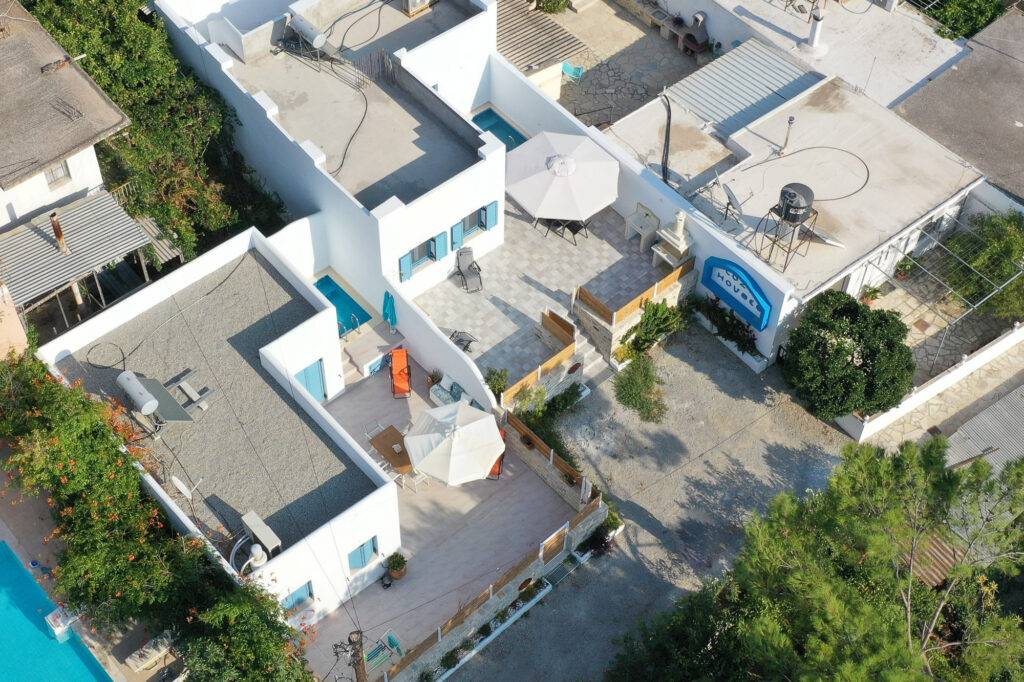 Aerial of the houses