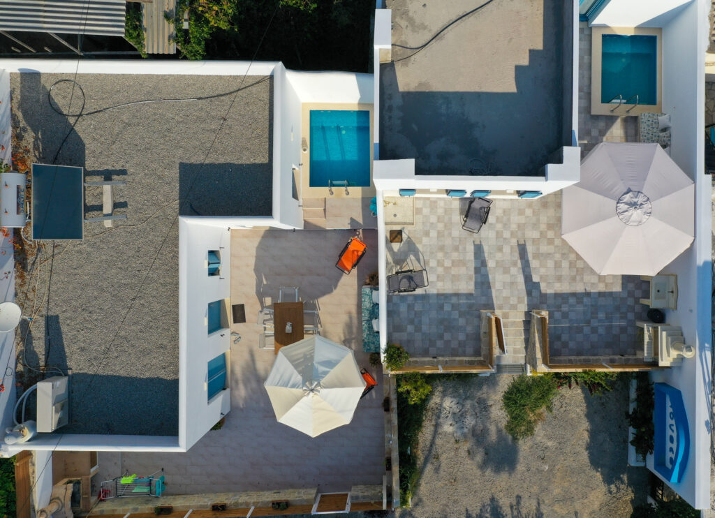 Aerial of the houses