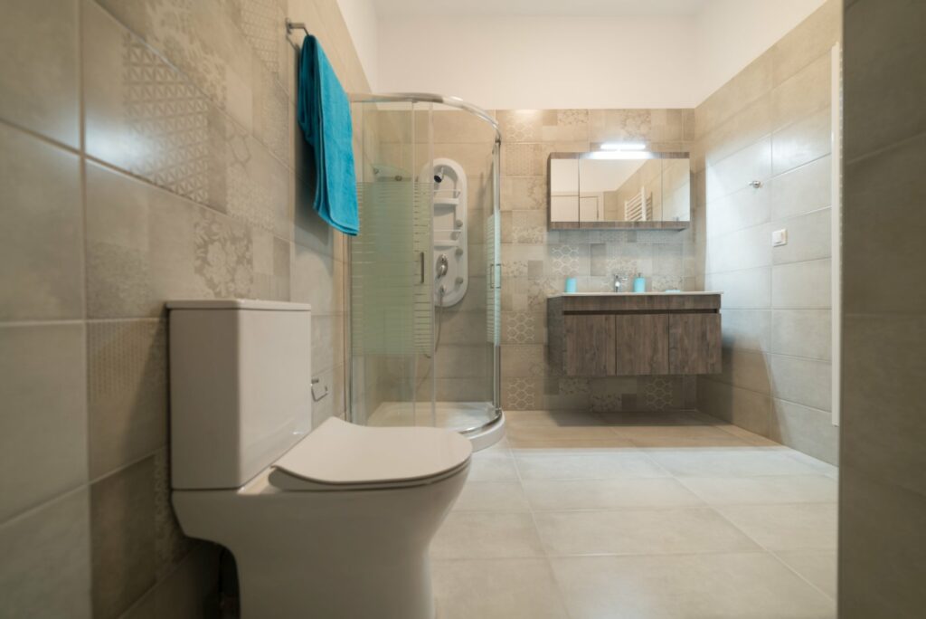 The toilet and the washing machine